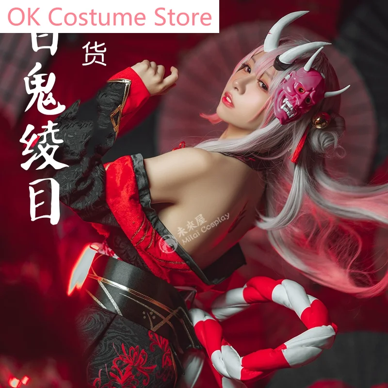 Virtual Idol Nakiri Ayame Vtuber Dog Zephyr Black And Red Dress Cosplay Costume Cos Game Anime Party Uniform Hallowen