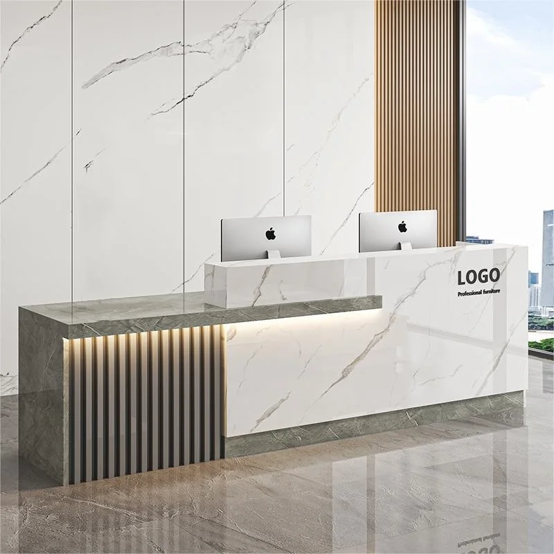 

Beauty Salon Reception Desks Counter Cabinet Modern Small Reception Desks Decoration Mostrador Negocio Commercial Furniture