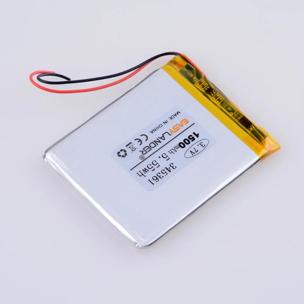Batterie Lithium-ion Lipo Rechargeable, 3.7V, 1500mAh, 345361, 355360, Eddie, Polymer, Convient pour régule 3, régule 4, régule 5, DIY PAD, E-book, Enregistreur de Conduite