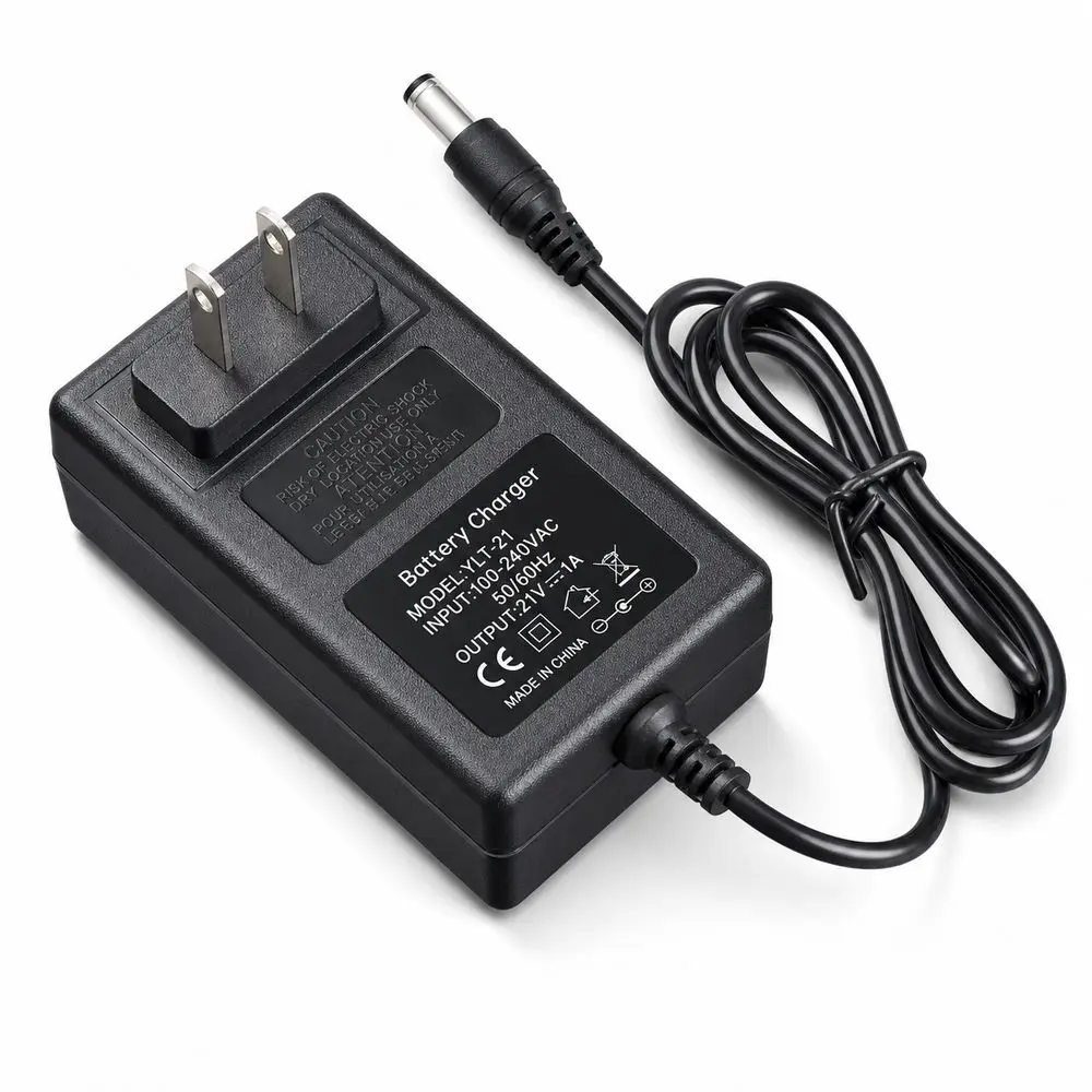 Fast Charging Power Tool Battery Charger US Plug Plastic Housing Lithium Battery Charger Black Round DC Connector