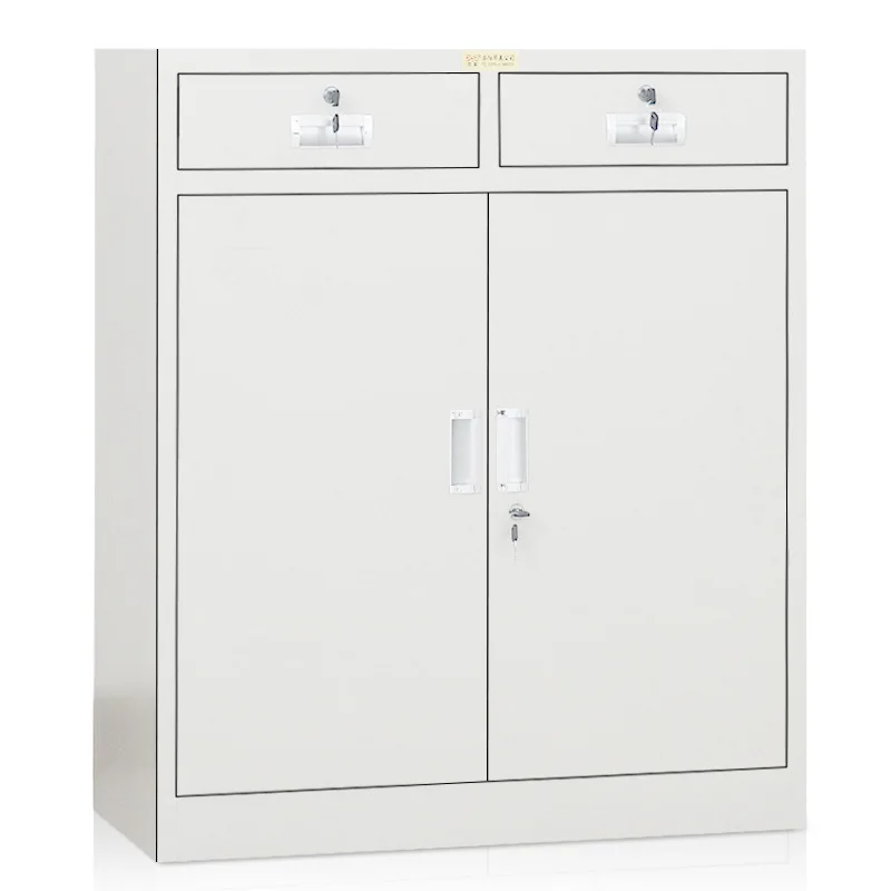 Traditional Powder Coated Steel White Office Storage Cabinet Sustainable Materials Non-Slip Feet Machine Washable