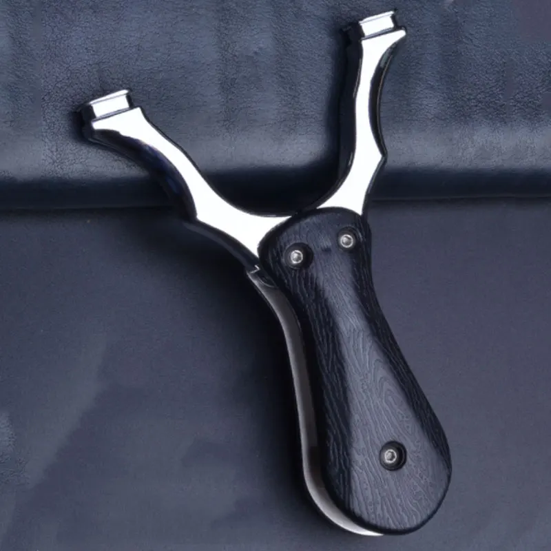 Folded Slingshot Hunting Bow Pocket Catapult Stainless Steel Rubber Band Shooting Foldable Folding Mini Pass Security Inspection