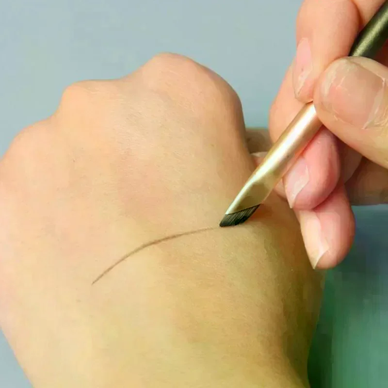 Upgrade Eyeliner Eyebrow Brush Slanting Flat Sickle Blade Eyeliner Brushes Wool Fiber Eye Brow Contour Professional Makeup Tools