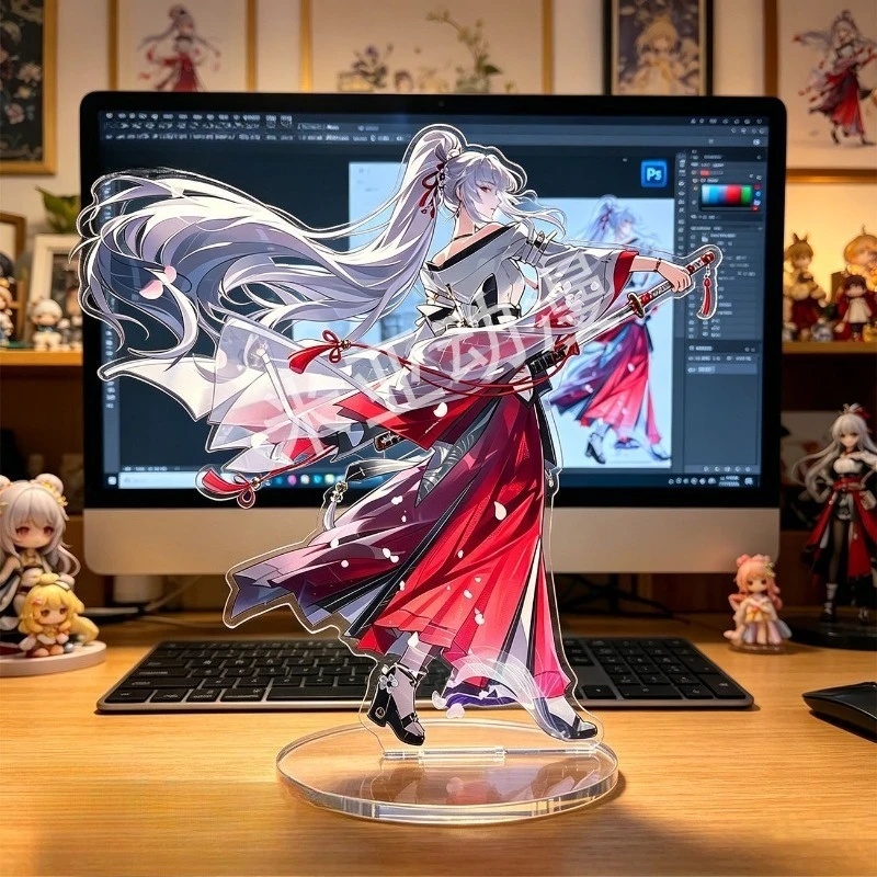 Game Wuthering Waves Character Plaque Fei Xue Acrylic Ornament Stand Model Cosplay Accessories Collection Keychain Gifts 10cm