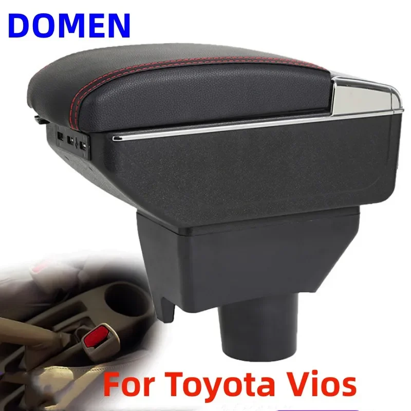 

For Toyota Vios Armrest box Interior Parts Car Central Store Content With Large Space Dual Layer USB Charging 2017-2021