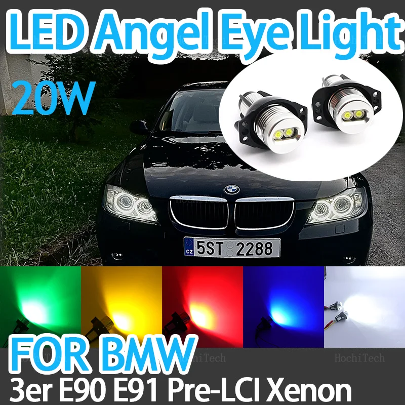 

Car Headlight Bulbs Angel Eyes Marker Lights Bulbs for BMW E90 E91 2005-2008 20W White Red Yellow Blue Green