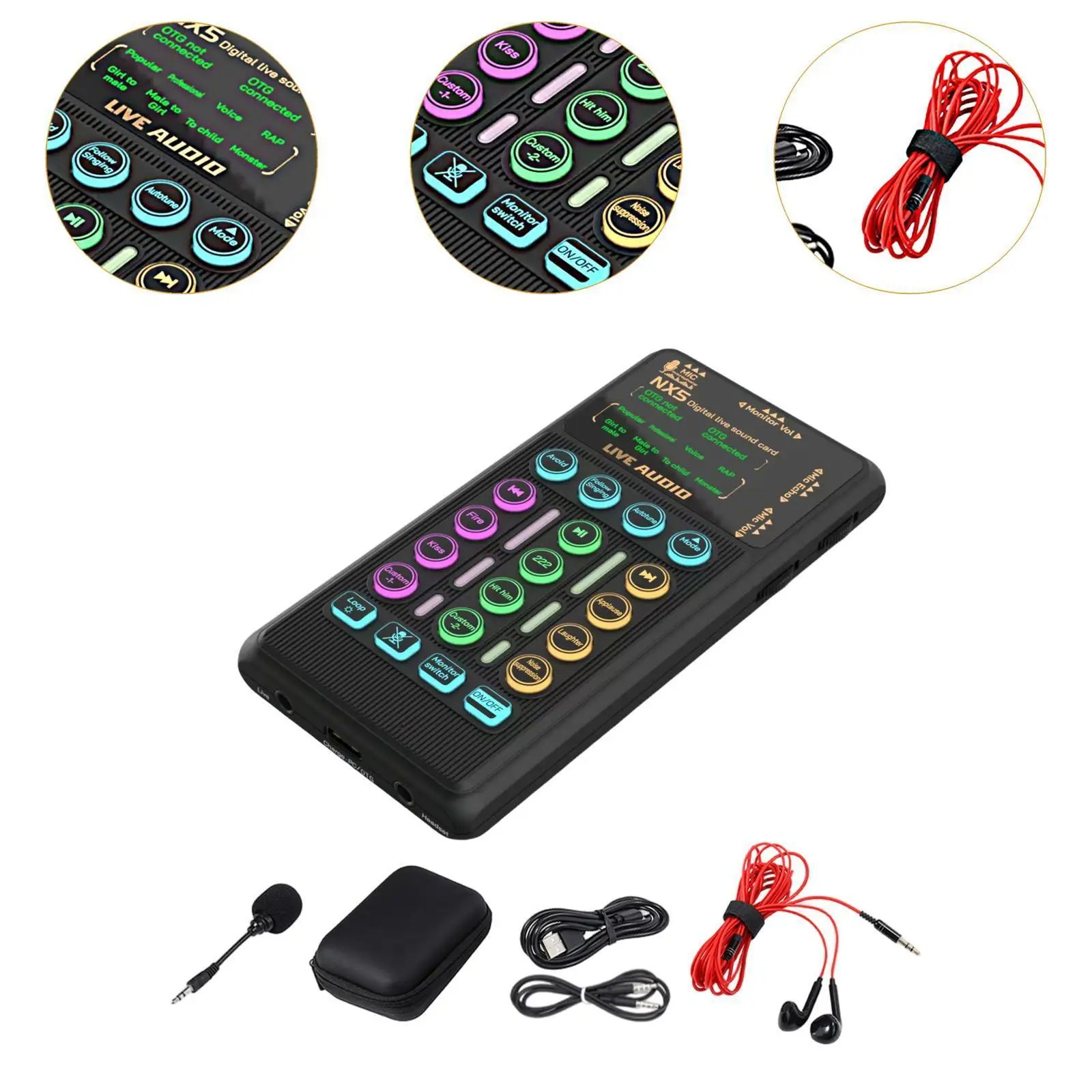 Live Streaming Sound Card 3.5 Ports Different Sound Effects Sound Equipment