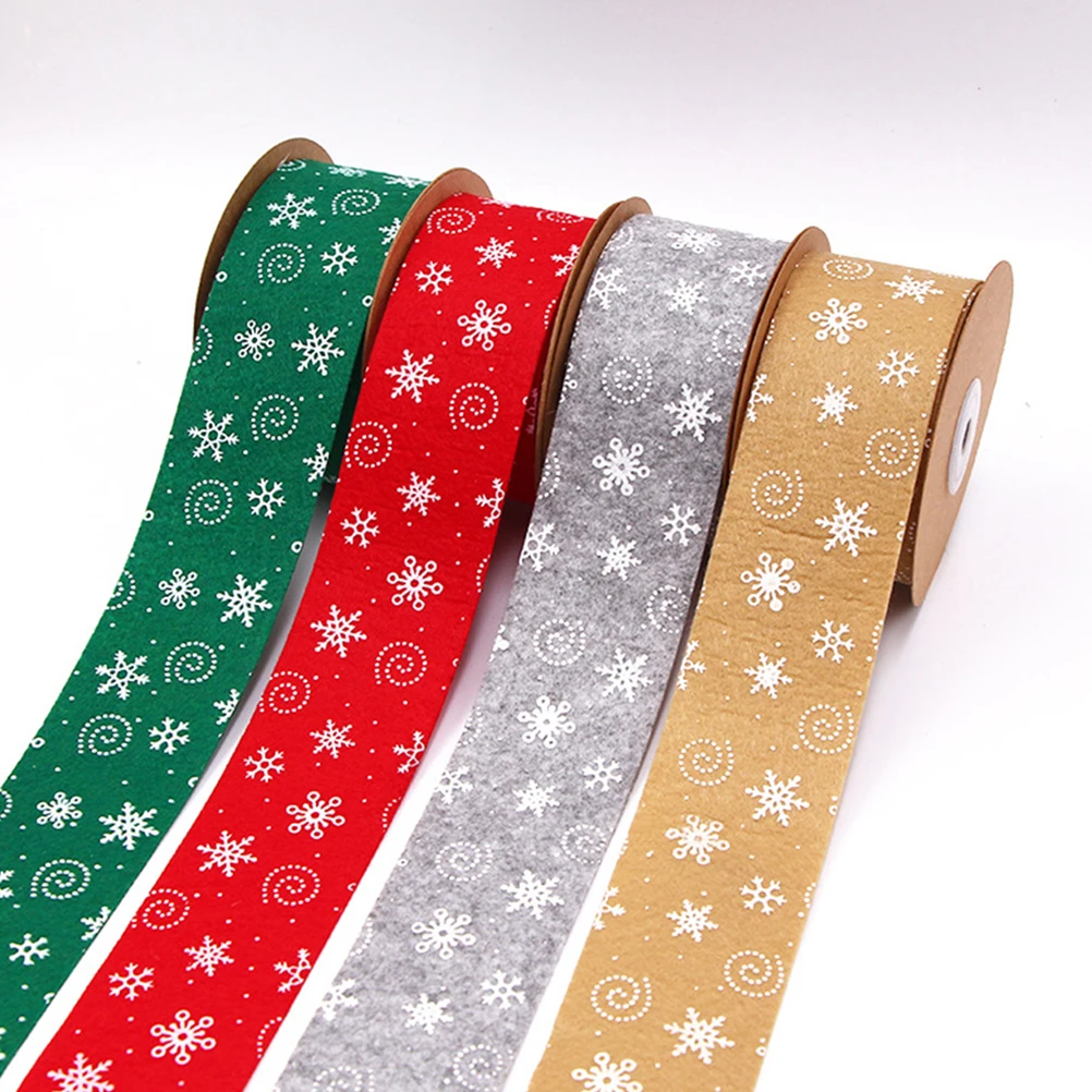 

2 Rolls Christmas Craft For Bow Making Decoration Xmas Gift Diy Christmas Bow Craft Ribbon Xmas Ribbon Diy Festive Snowflake