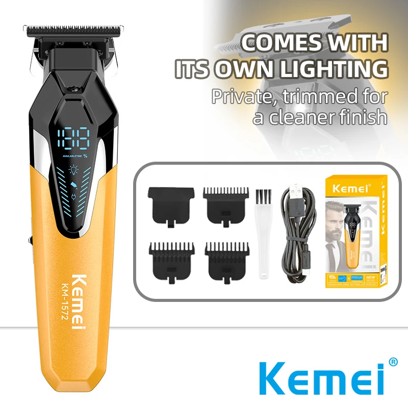 Kemei Hair Clipper Electric Hair Trimmer Cordless Hair Cutting Machine Professional Rechargeable Portable Trimmer for Men