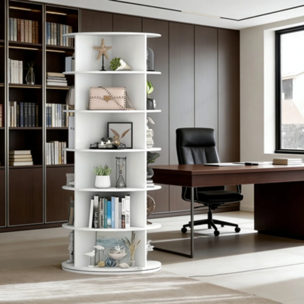 

6-ярусная вращающаяся полка для обуви – вращающаяся на 360 градусов башня с ленивой вращающейся платформой, прочный металлический органайзер для хранения в гостиной и прихожей