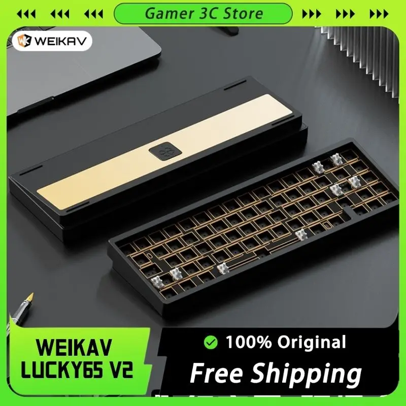 Weikav Lucky65 V2 3-Mode Mechanical Keyboard Kit Customization Usb/2.4g/Bluetooth Hotswap Gasket Structure Rgb Gaming Keyboard