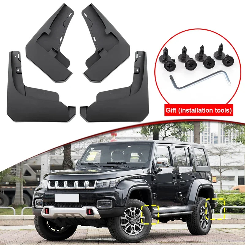 

Car Styling For Beijing BAIC BJ40 2023 2024 2025 ABS Car Mud Flaps Splash Guard Mudguards MudFlaps Front Rear Fender Accessories