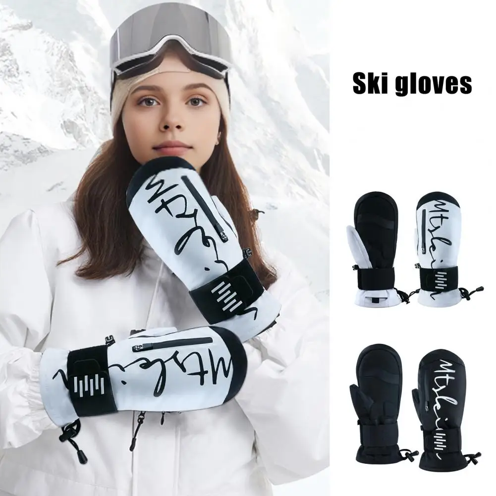 Wpf-tex Winter Gloves Winter Ski Gloves with Built-in Wrist Guards for Snowboarding Cycling Waterproof Warm Snowboard Gloves