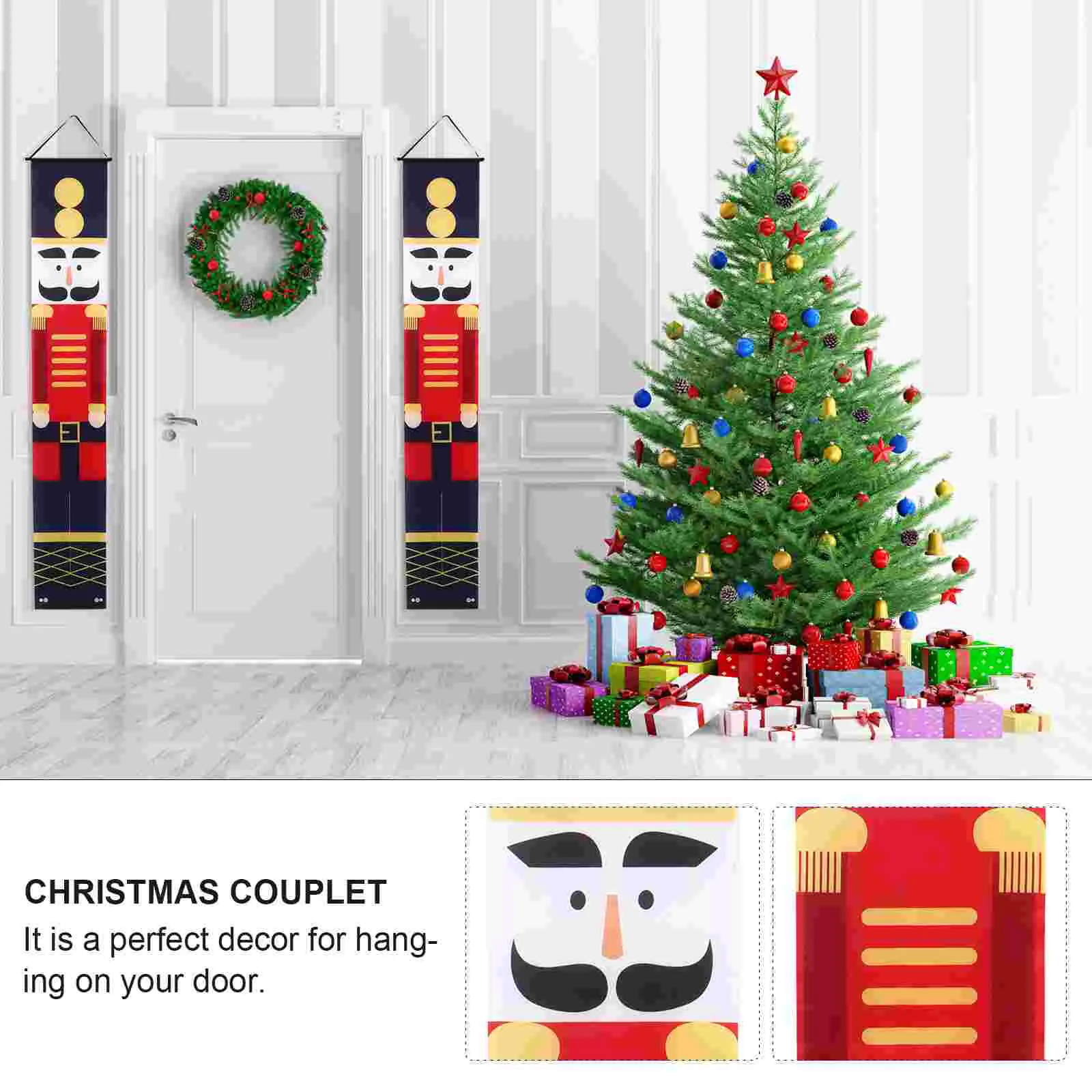 Merry Christmas Sign Curtain Door Banner Decorative Couplet Party Supplies Knight Festival Welcome