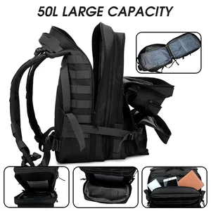 Waterproof Tactical Travel Backpack for Men, High capacity backpacks, outdoor sports, 50L multifunctional bags, 35L, 25L 10 Main Sales Backpack 50 L - №8
