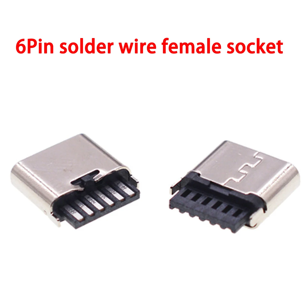 

20pcs Mini Micro 6 Pin Solder Wire Female USB Connector Jack Charging Port Socket Power For Lenovo Sony HUAWEI Phone Tablet