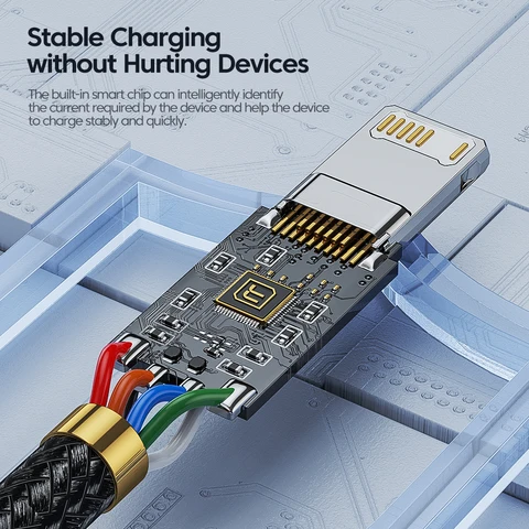 Toocki USB-кабель для iPhone, быстрая зарядка, алюминиевый — детальный вид товара
