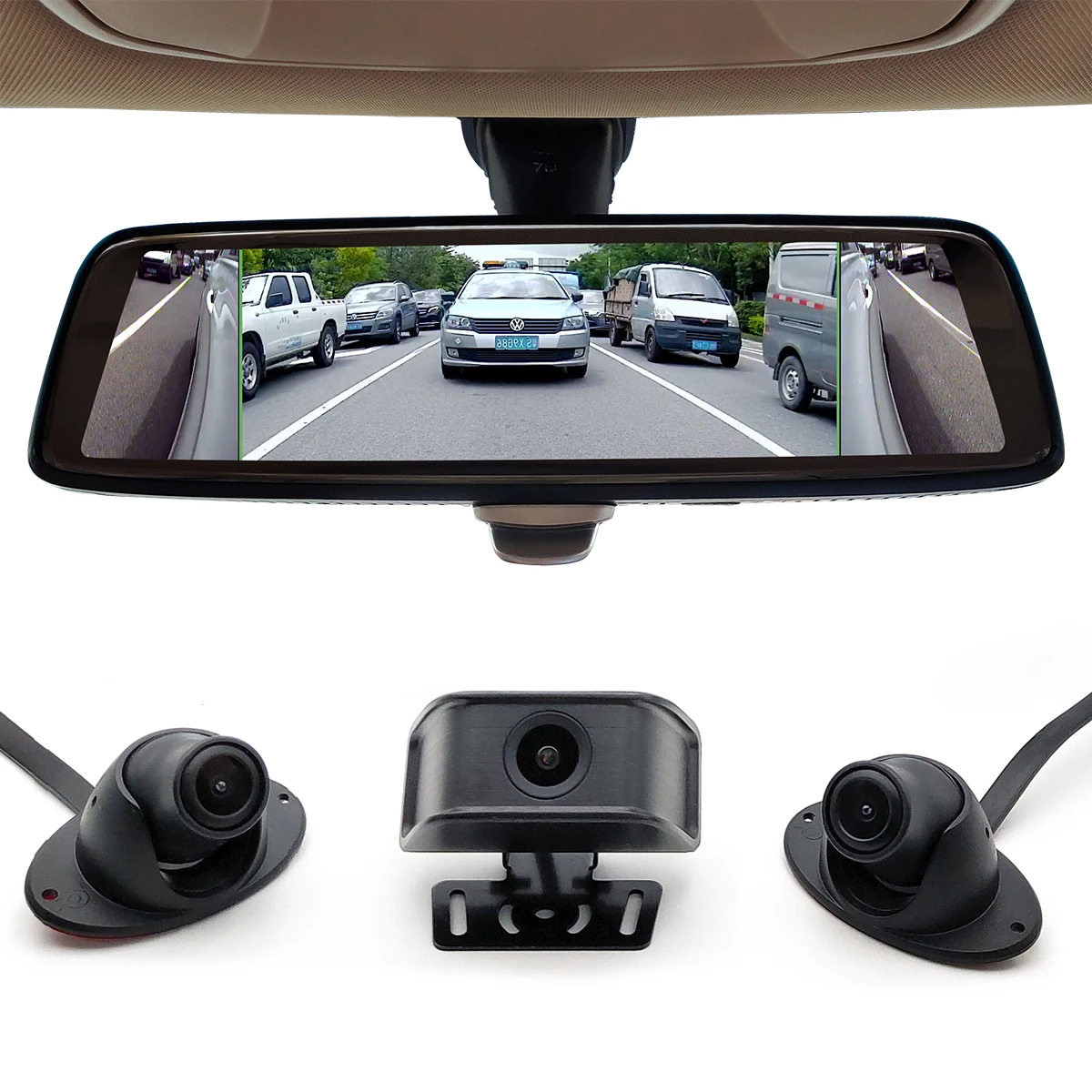 

SZDalos 9.88 Inch 1080P HD 4CH Blind Spot Rear View Mirror