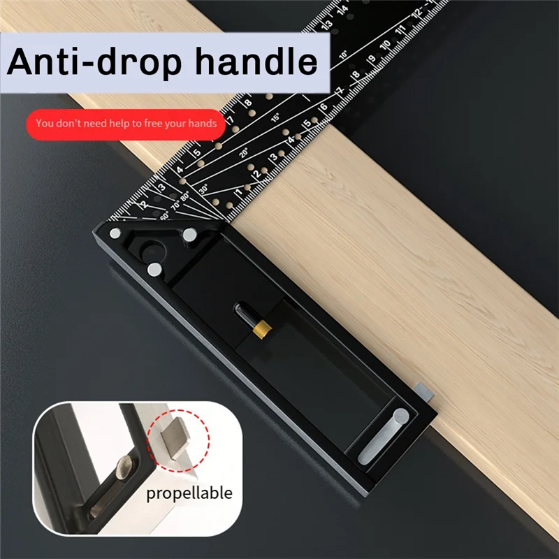 AB45 متعددة الوظائف الزاوية اليمنى حاكم 45/90 درجة ثقب زاوية حاكم تحديد المواقع بمناسبة زاوية حاكم أداة نجارة #2