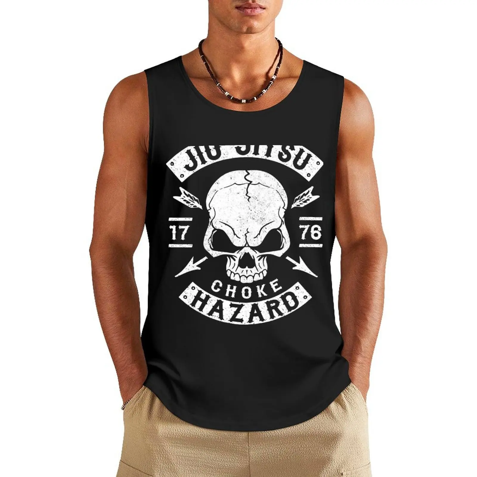 

JIU JITSU - CHOKE HAZARD Tank Top Men gym sportswear Clothing T-shirt sports
