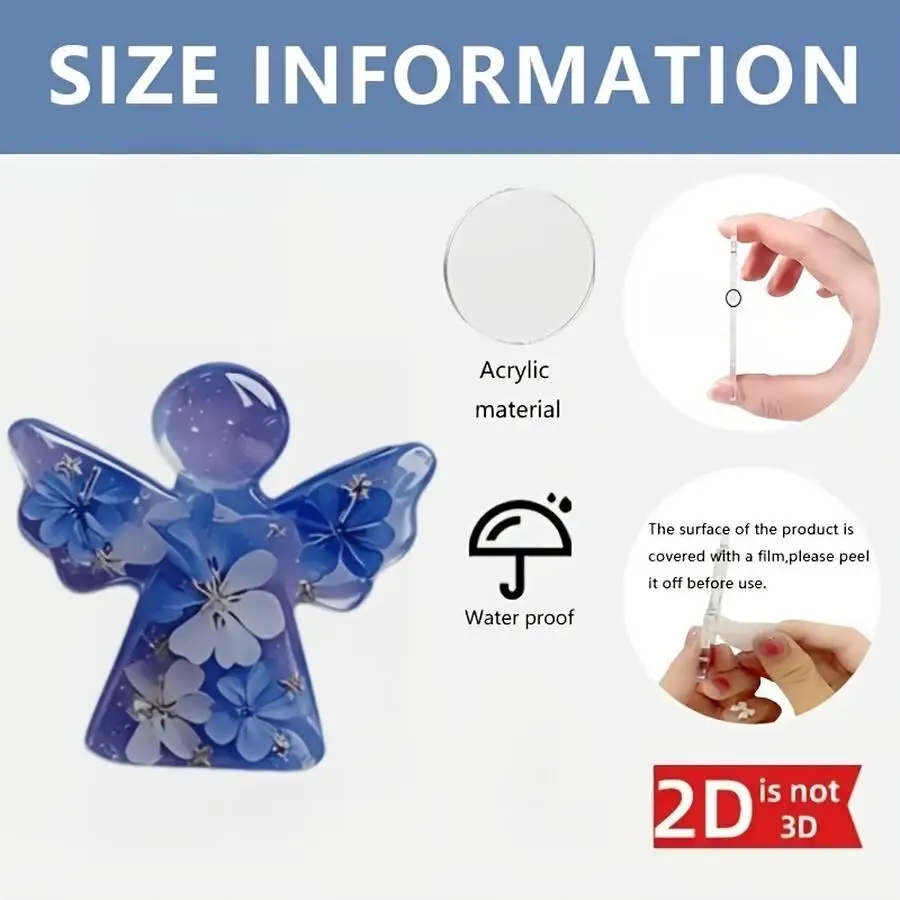 1/5/10/20/50/100pcs Pieces/6 Sets, Blue Angel 2D Forget-Me-Not Party Favors in Bulk - Condolence and Memorial Gifts with Organza