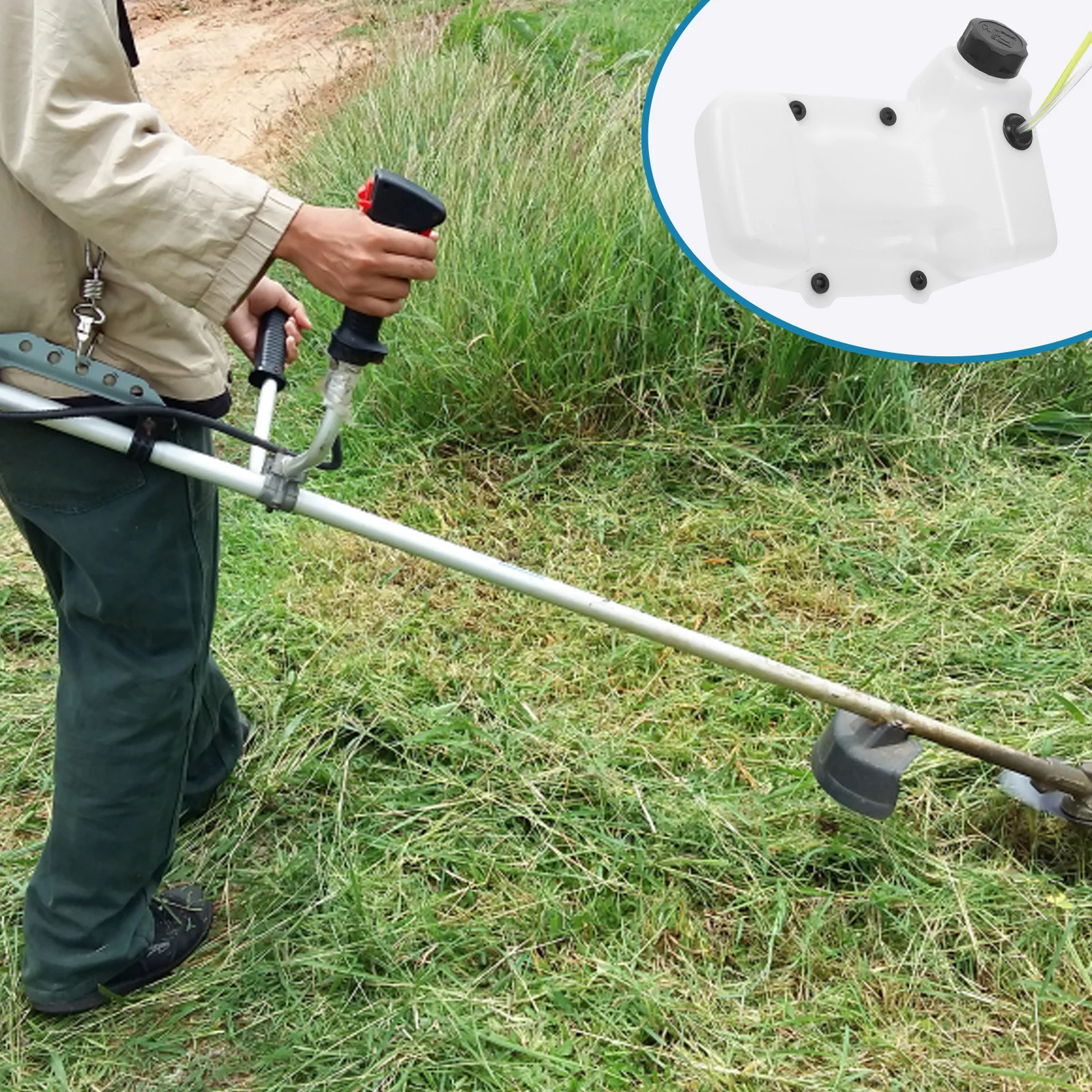 

40-5Bl Brush Cutter Fuel Tank Replacement Heavy-Duty Gas Tank for Trimmer Lawn Mower Garden Tool Accessory Long-Lasting