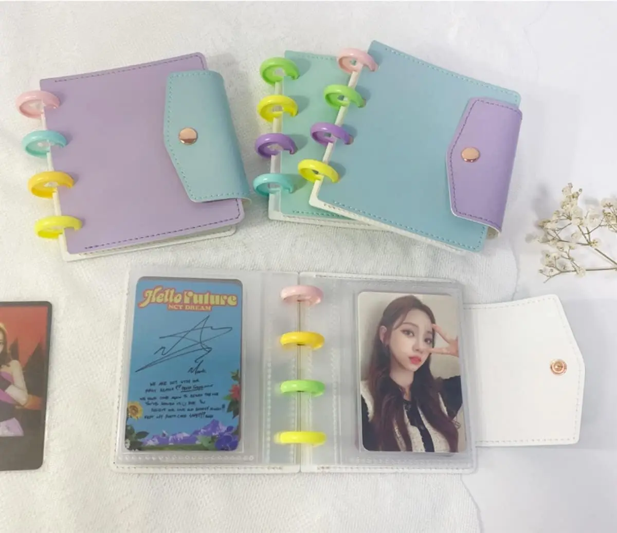 3 Inch Mini Kpop Album Cute Album Sleeve Flipchart Binder with Removable 20 Pockets Decorative Album Small Card Booklet