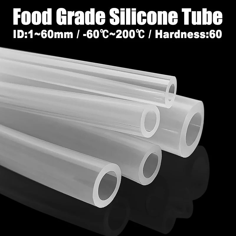 5/10M Silicone Tube ID 2mm ~ 14mm Food Grade Flexible Drinking Plomberie Pipe Temperature Resistance Nontoxic Transparent Tubing