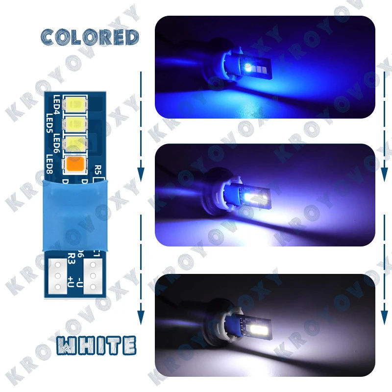 Dynamic T10, Car Reading Light, Trunk Led Width Indicator Light, Modified Indoor Light Double Tip Car Lighting New T10 Bulbs