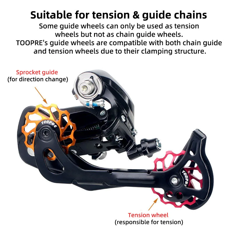 TOOPRE-rueda guía de cambio trasero para bicicleta, rodamientos Perrin de cerámica ligeros de aleación de aluminio 11T 13T para bicicleta de montaña y carretera
