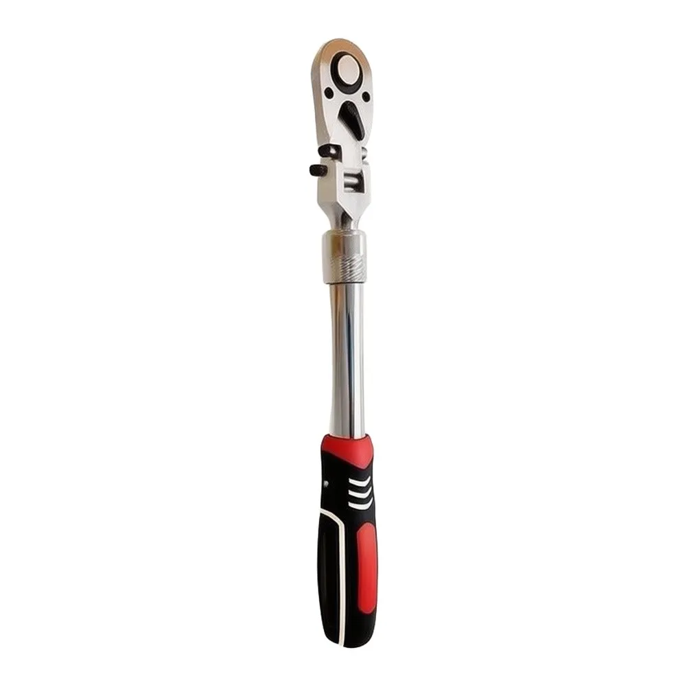 Swivel Head Ratcheting Wrench with 72 Teeth and Telescoping Handle for Precise Fastener Control in Workshop Settings