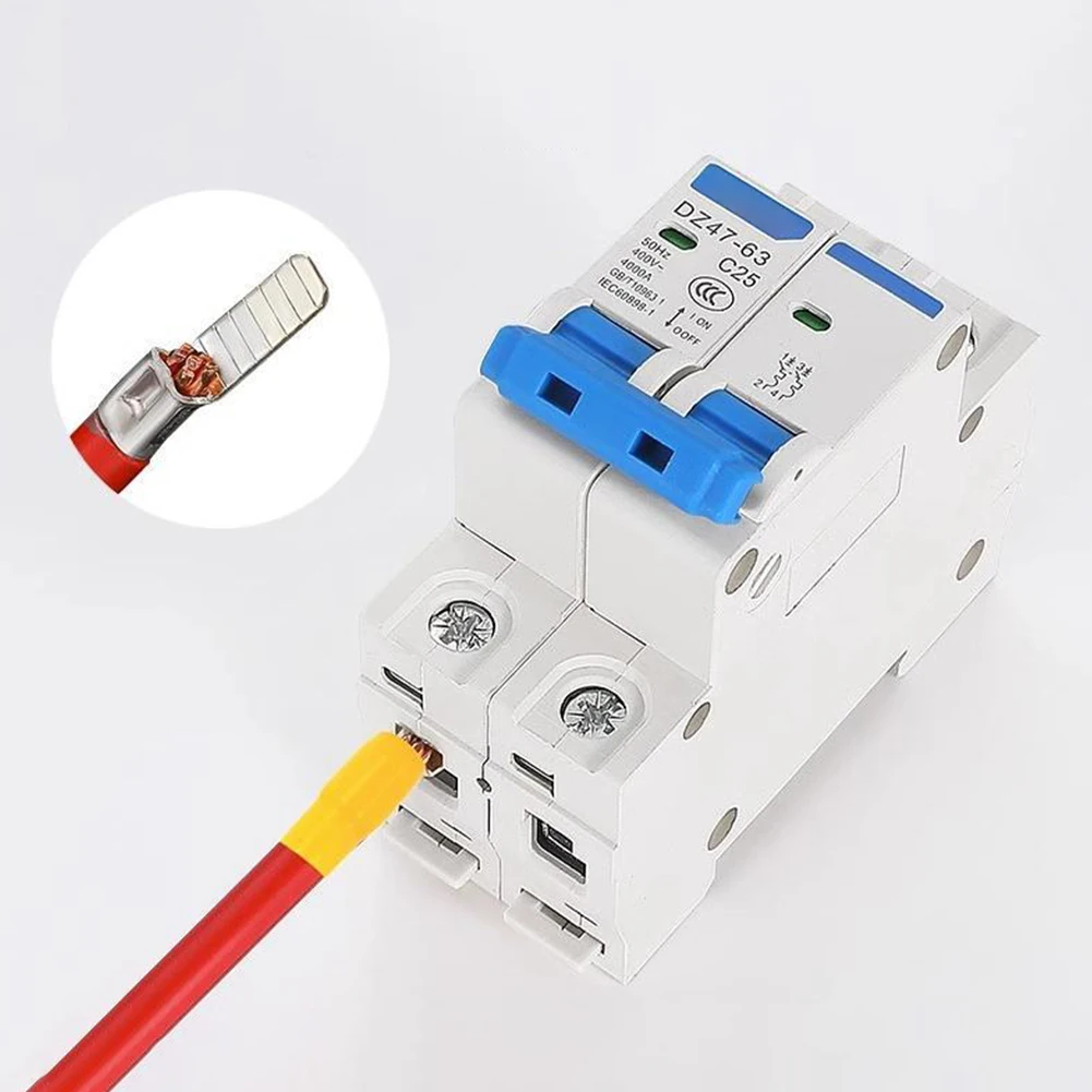 

50pcs Terminal Connectors for Circuit Breaker Wire Cable Copper Crimp Design for Secure Electrical Connections