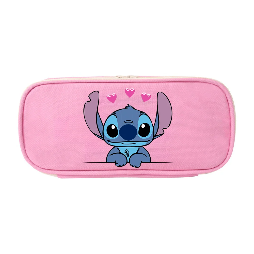 Disney Lilo Stitch Pencil Case Anime Kawaii Cute Figures Stitch Pen Bag Student School Office Stationery Box Kids Birthday Gifts