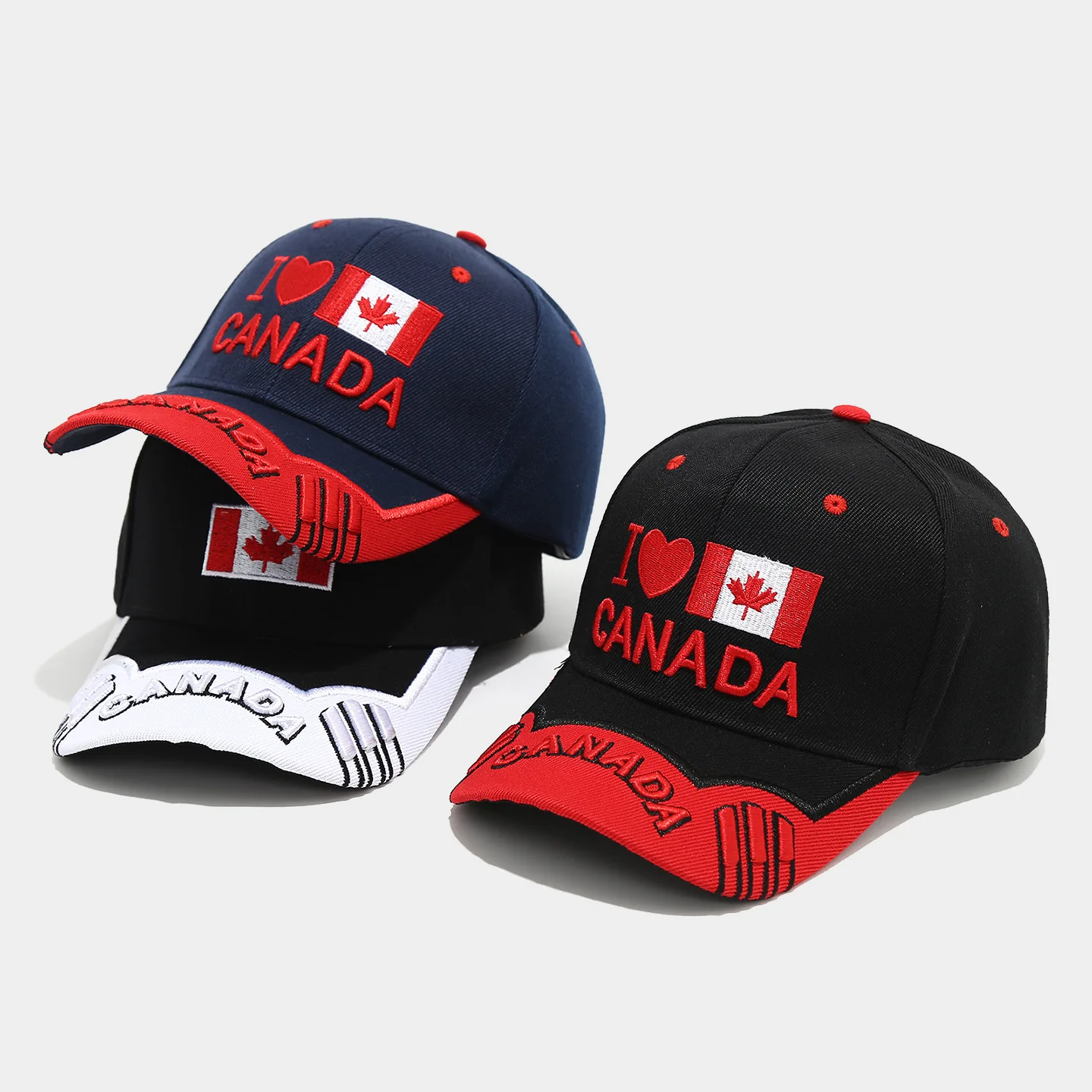 New CANADA Flag Maple Leaf 3D Baseball Hat Men's Outdoor Leisure Trendy Sunshade Cap Women Sports Snapback Peaked Cap
