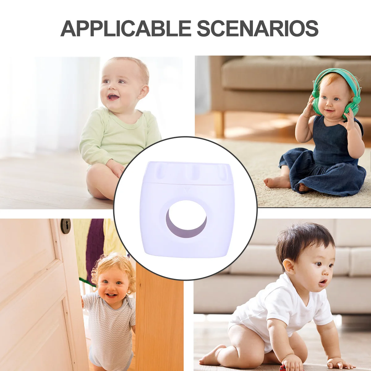 4 قطعة أقفال مقبض الباب حامي آمن للأطفال سهلة للبالغين يصعب للأطفال الصغار تصميم مضاد للتصادم مقبض الباب غطاء أمان