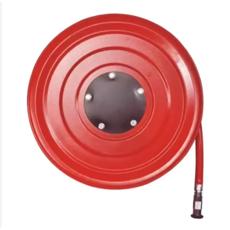 DN25 Fire Self Rescue Reel, 30m Professional Rubber Fire Hose Reel with Spray Nozzle
