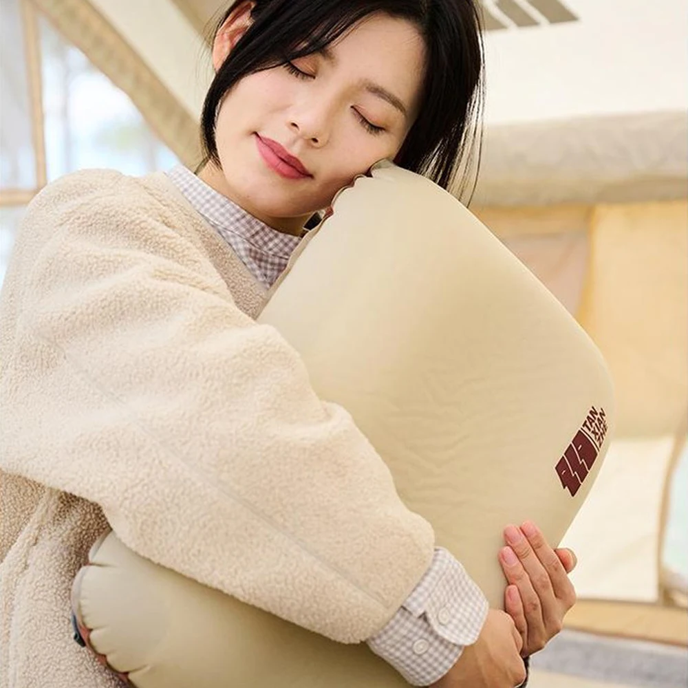 TXZ Outdoor Portable Folding Travel Sleep Pillow, Camping Tent pillow equipment, Comforating Picnic Beach Camping Inflatable image 2