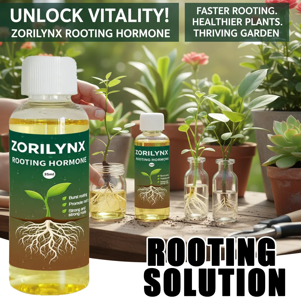 Hormona de Enraizamiento Líquida, Potenciador de Crecimiento Rápido para Esquejes, Desarrollo Rápido de Raíces, Nutriente para Plantas de Jardín, 35 ml, ZORILYNX