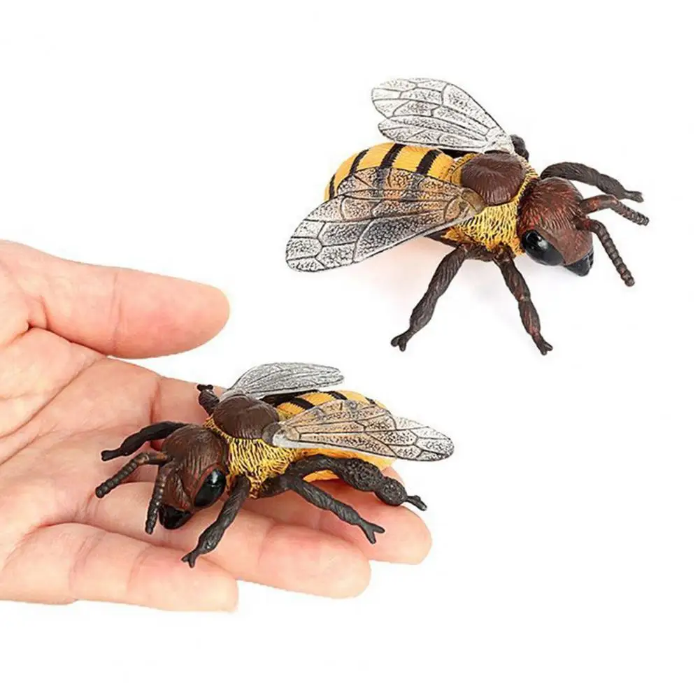 Honeybee Model Long Lifespan Compact Miniature Animal Figure Wasp Bee Model Ornament Solid Structure Bee Model Home Decor