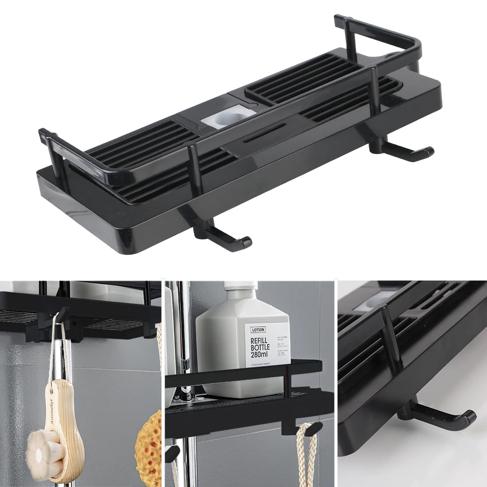 Bandeja de shampoo suporte destacável organizador do banheiro para parede item doméstico chuveiro armazenamento titular rack prateleira flutuante sem perfuração