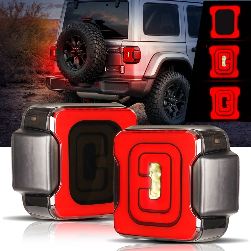 

LED Car Tail Lights w/Brake Reverse Turn Signal For Jeep Wrangler JL 2018-2022 (US Version)