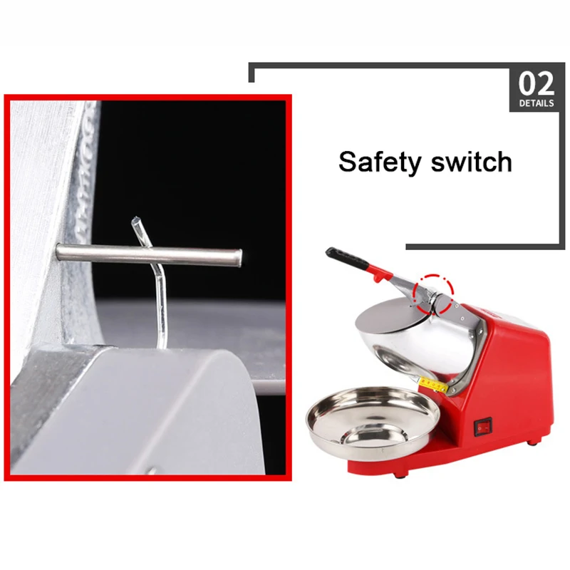 كسارة الجليد الكهربائية شفرة مزدوجة 85 كجم/ساعة ماكينة حلاقة عصير مخروط الثلج كتلة الجليد كسر طاحونة الحليب الشاي متجر معدات الحلاقة الجليد