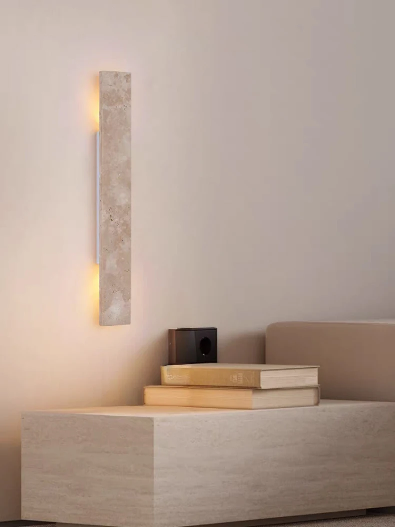 Rectangle Natural Marble Wall Lamp G9 Bulb Indoor