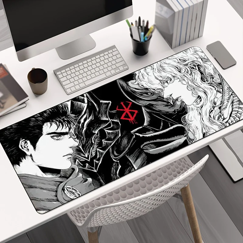 

Guts Sword in Berserk Mouse Pad Computer Laptop Anime Keyboard Mat Large Mousepad Keyboards Gamers Deskpad Rubber Stitched Edges