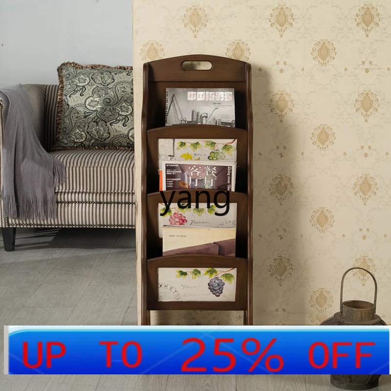 

CX American small bookshelf retro painted book and newspaper shelf sundries newspaper and magazine shelf