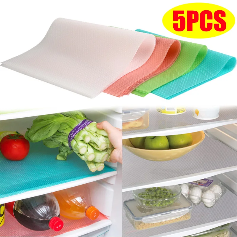 5/3/1PCS Waterproof Refrigerator Liner Mat Washable Mildew Kitchen Pad Anti-oil Cabinet Drawer Placemat Heat-insulat Fridge Mat