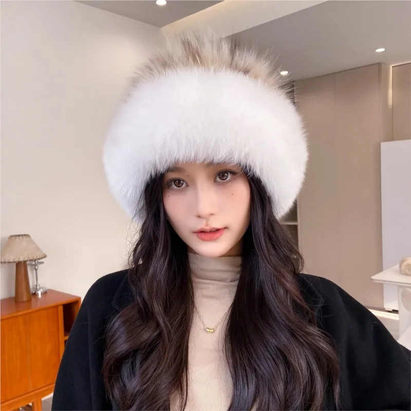 New winter fur hats for women warm and ear-protecting fisherman national lynx basin chinchilla