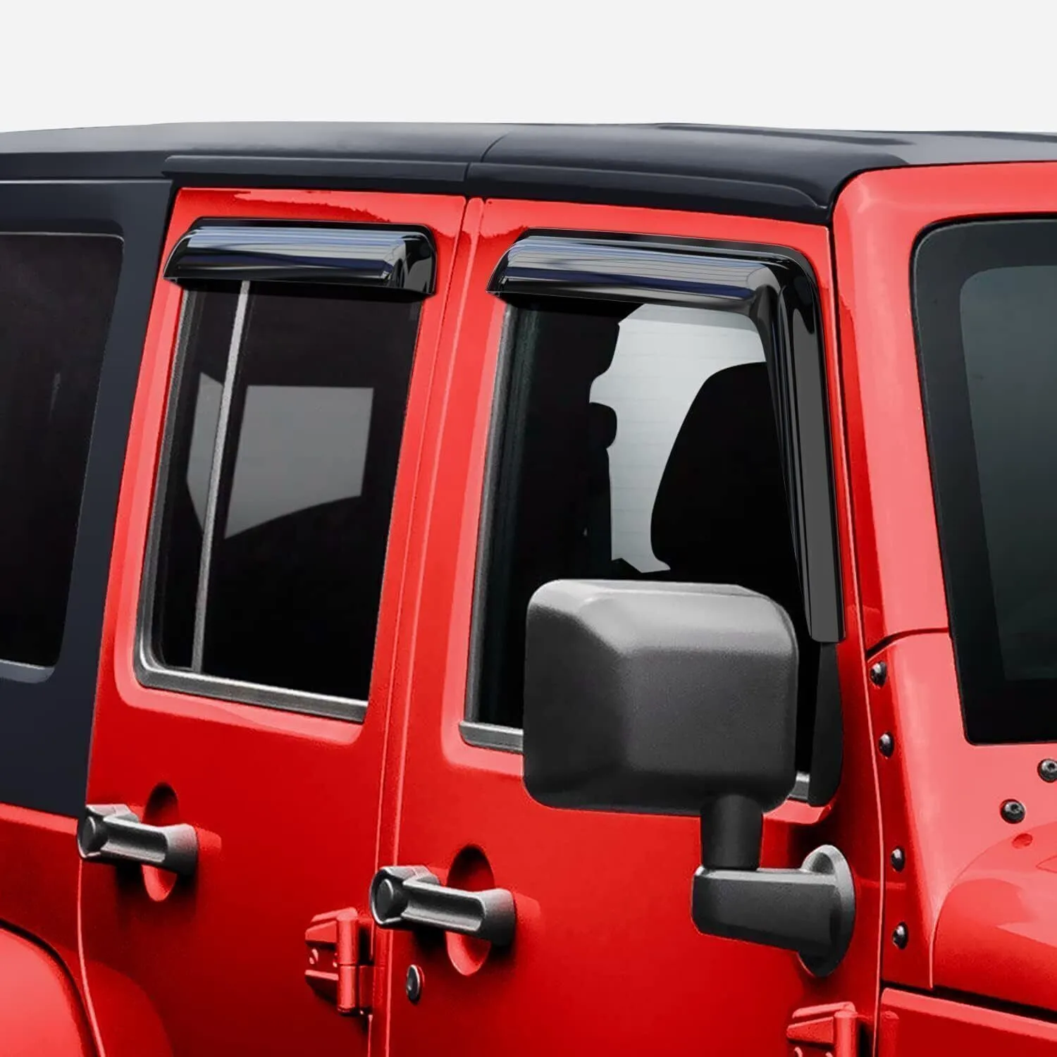 

4pcs Window Vent Visor Sun Rain Guards Deflector Fit for 2007-2017 Jeep