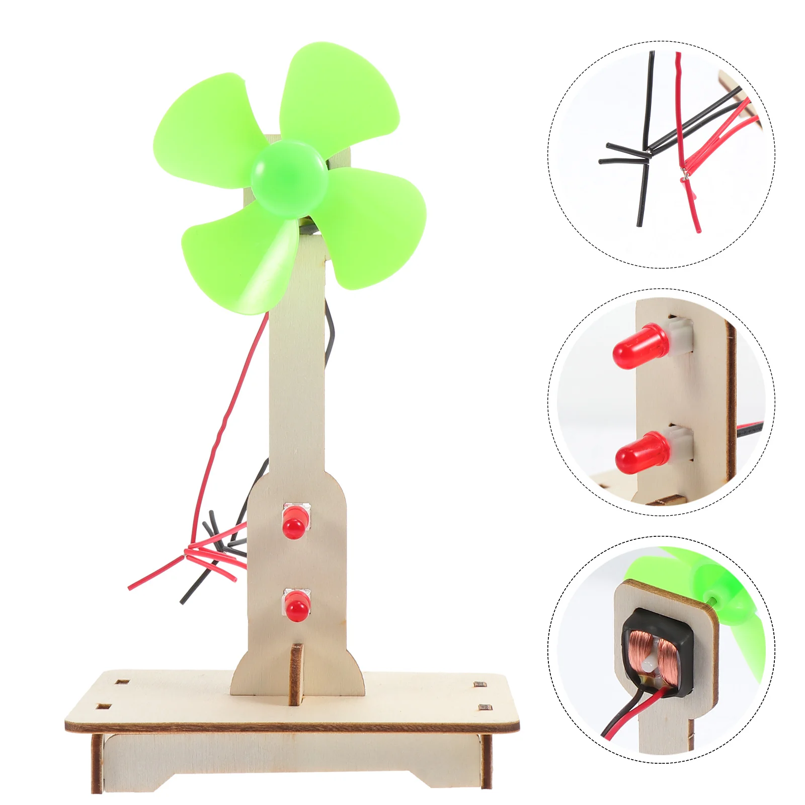 Kit de modèle d'expérimentation de générateur en bois, jouet mains pour enfants, ensemble de constructeur d'éolienne verte