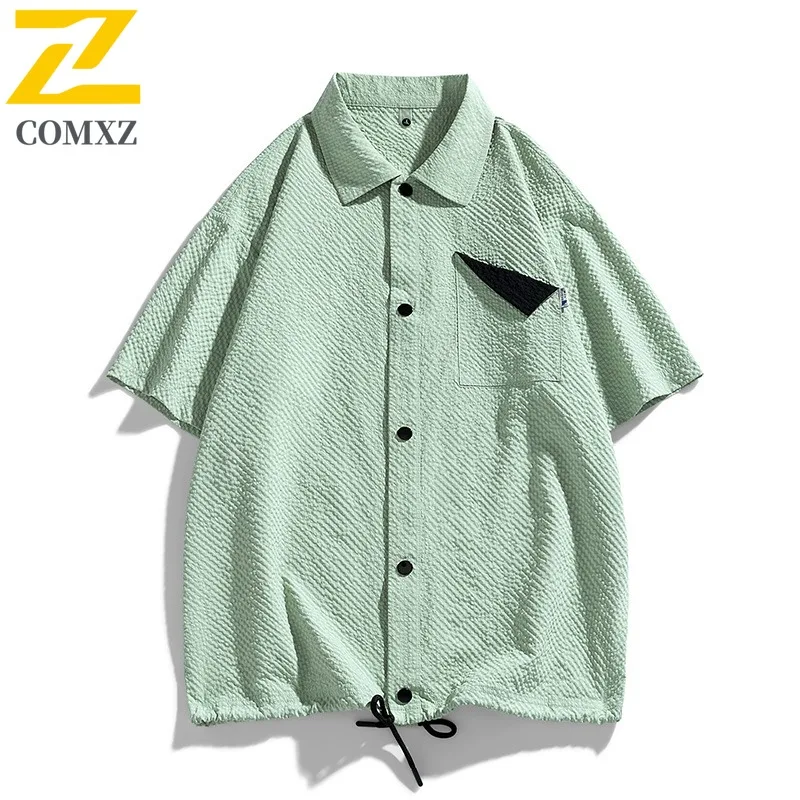 

COMXZ 2025, тонкая мужская куртка, летняя однотонная куртка в корейском стиле, трендовый большой размер, спортивный топ на открытом воздухе, подходит для альпинизма, кемпинга, езды на велосипеде